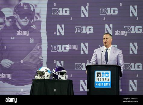 Fitzgerald addresses media during his tenure at Northwestern